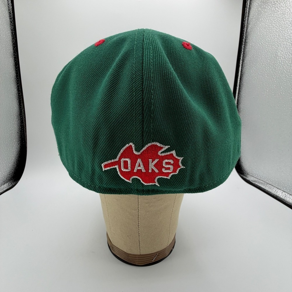 Oakland Oaks Logo Patch Ebbets Field Flannels ABA 2 Tone Fitted Hat 7 5/8 NEW - Picture 5 of 11